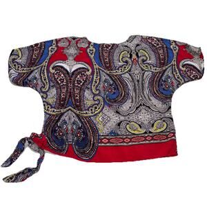 Melissa Paige multicoloured paisley crop top Shirt Size Small‎ Boho Festival